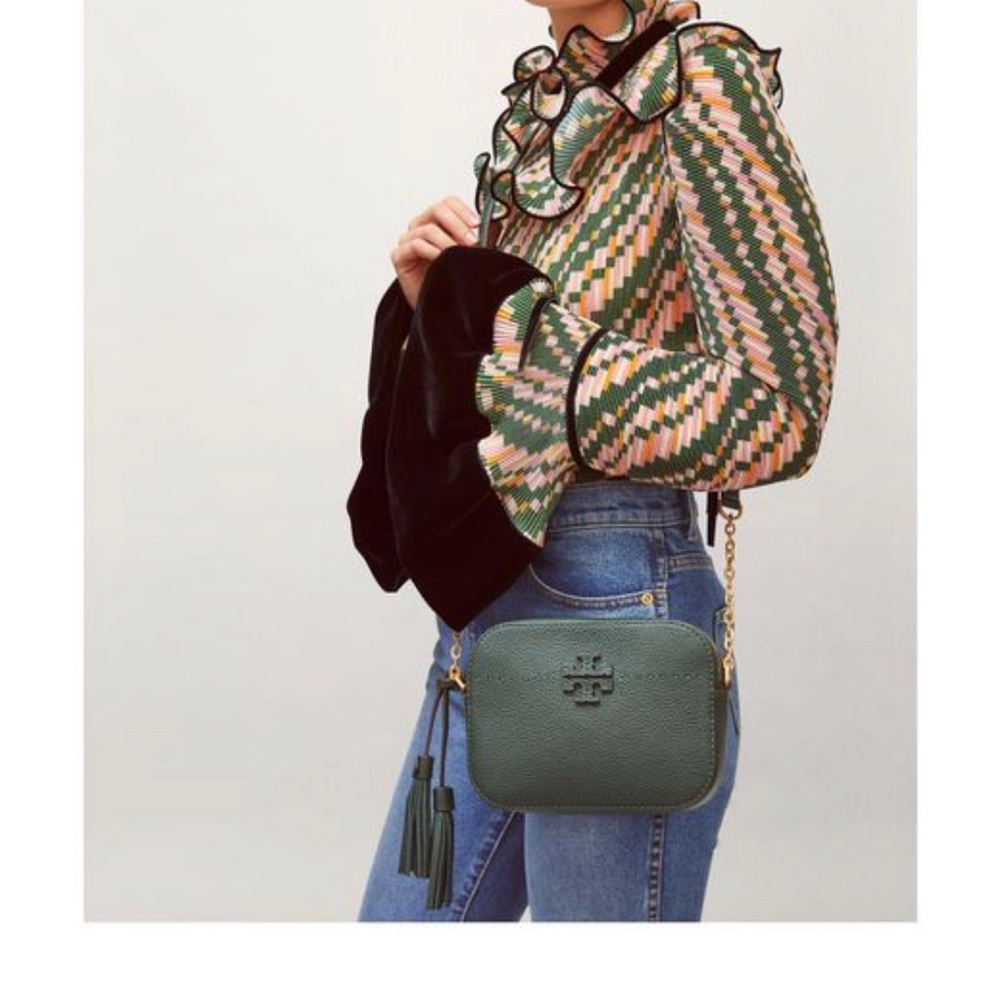 Tory Burch Green McGraw Camera Bag